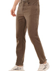 Comfort Fit Wood Brown Denim Pants
