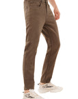 Comfort Fit Wood Brown Denim Pants