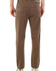 Comfort Fit Wood Brown Denim Pants