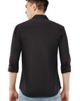Slim Fit Black Full Sleeve Shirt