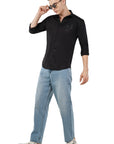 Slim Fit Black Full Sleeve Shirt