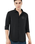Slim Fit Black Full Sleeve Shirt