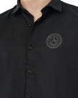 Slim Fit Black Full Sleeve Shirt