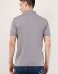 Grey Regular Fit Polo T-Shirt