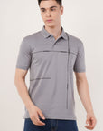 Grey Regular Fit Polo T-Shirt