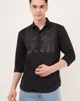Black Slim Fit Stone Embellished Shirt