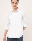 White Embellished Slim Fit Shirt