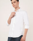 White Embellished Slim Fit Shirt