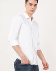 White Embellished Slim Fit Shirt