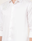 White Embellished Slim Fit Shirt