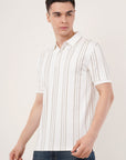 Long Stripe White Polo T-Shirt