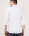 Slim Fit White Foil Printed Shirt