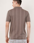 Long Stripe Grey Polo T-Shirt