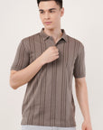 Long Stripe Grey Polo T-Shirt