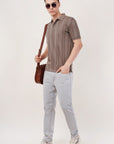 Long Stripe Grey Polo T-Shirt
