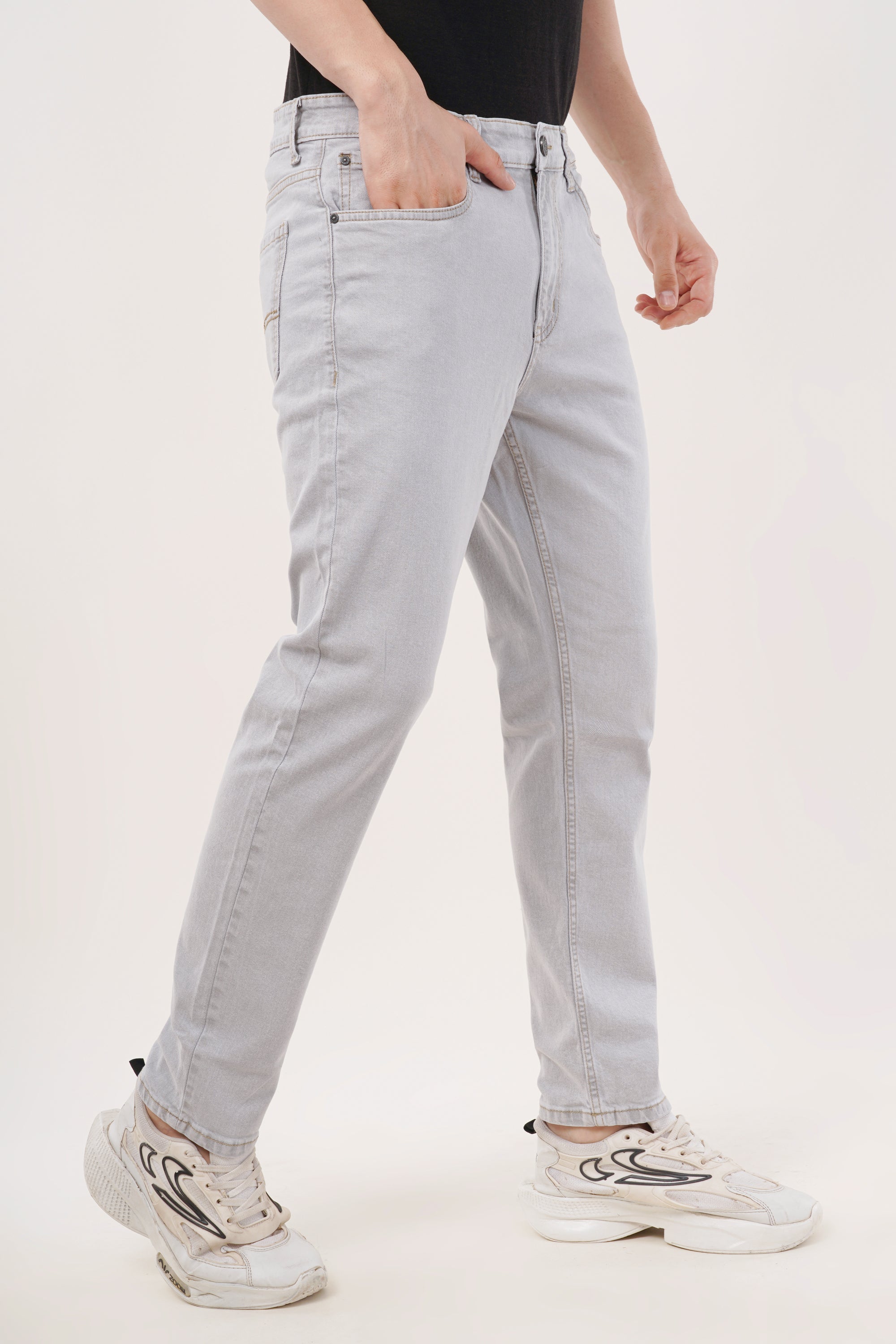 Light Gray Comfort Fit Denim Pants