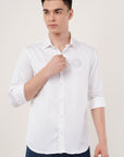 Slim Fit White Full Sleeve Shirt
