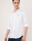 Slim Fit White Full Sleeve Shirt