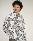 White Printed Relaxed Fit Full Sleeve Shirt