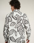 White Printed Relaxed Fit Full Sleeve Shirt
