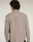 Brown Small Check Relaxed Fit Full Sleeve Shirt