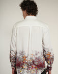 White Printed Relaxed Fit Full Sleeve Shirt
