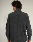 Gray Denim Relaxed Fit Full Sleeve Shirt