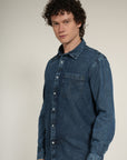Dark Blue Denim Relaxed Fit Full Sleeve Shirt