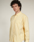 Check Yellow Relaxed Fit Full Sleeve Shirt