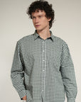 Green Check Relaxed Fit Full Sleeve Shirt