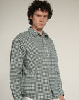 Green Check Relaxed Fit Full Sleeve Shirt