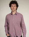 Red Check Relaxed Fit Full Sleeve Shirt