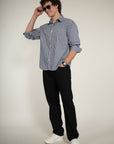 Blue Check Relaxed Fit Full Sleeve Shirt
