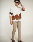 Brown Printed Relaxed Fit Full Sleeve Shirt