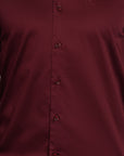 Lycra Maroon Slim Fit Full Sleeve Shirt