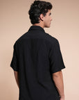 Overhanging Black Cotton Shirt