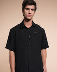 Overhanging Black Cotton Shirt