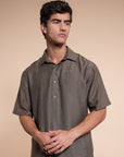 Overhanging Light Brown Cotton Shirt