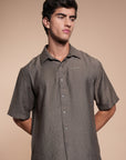 Overhanging Light Brown Cotton Shirt