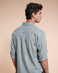 Green Check Relaxed Fit Full Sleeve Shirt