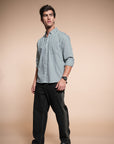 Green Check Relaxed Fit Full Sleeve Shirt
