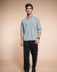 Green Check Relaxed Fit Full Sleeve Shirt