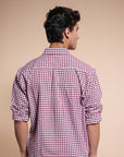 Red Check Relaxed Fit Full Sleeve Shirt