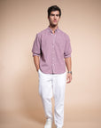 Red Check Relaxed Fit Full Sleeve Shirt
