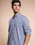 Blue Check Relaxed Fit Full Sleeve Shirt