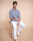 Blue Check Relaxed Fit Full Sleeve Shirt