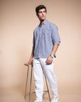 Blue Check Relaxed Fit Full Sleeve Shirt