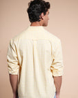 Check Yellow Relaxed Fit Full Sleeve Shirt