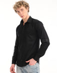 Full Sleeve Slim Fit Black Solid Shirt