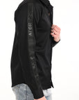 Black Slim Fit Shirt with Sleeve Label